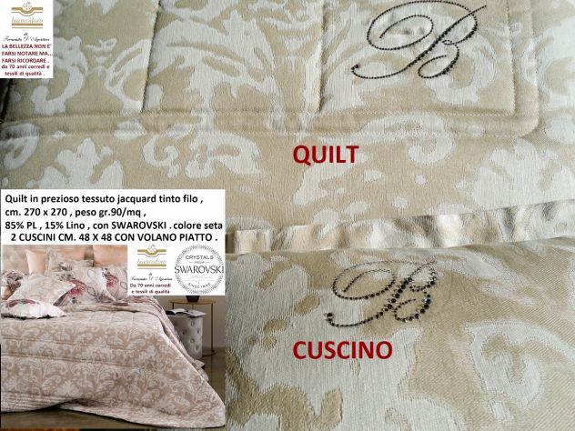 Quilt copriletto matrimoniale BLUMARINE  + 2 cuscini arredo - Foto 8