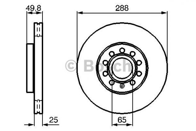 Disco Freno Bosch 0986479088 Per Vw, Audi