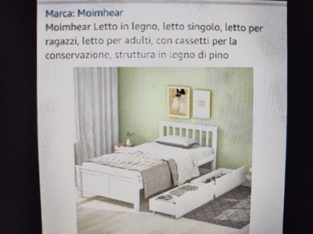Letto NUOVO in legno di pino con cassettoni