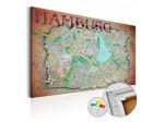 Quadro Di Sughero Mappa Di Amburgo Arredalacasa