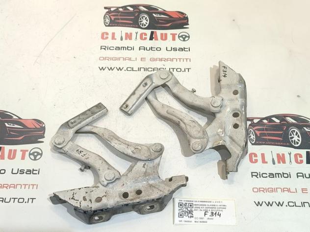 CERNIERE COFANO ANTERIORE DX E SX MERCEDES Classe A W169 4° Serie A1698800128 A1698900228 640940 (08)