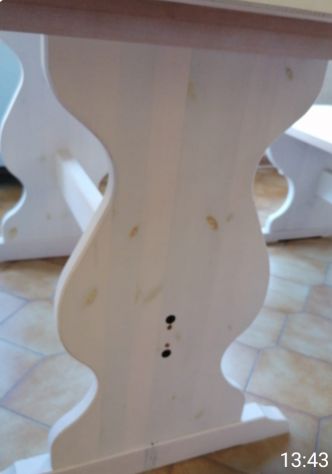 Panca e tavolo da pub in pino grezzo - Foto 3