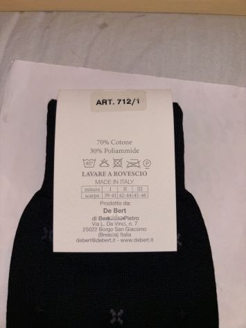 CALZE NUOVE CON CARTELLINO DA UOMO IN COTONE FILO DI SCOZIA”DeBert”MADE IN ITALY - Foto 8