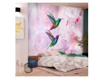 Fotomurale Adesivo Con 2 Colibrì Su Sfondo Viola Arredalacasa