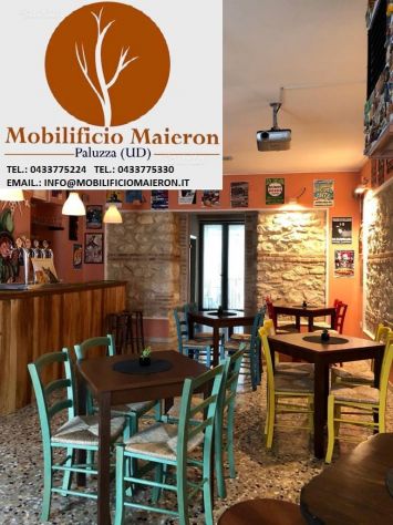 Set Modena Sedie e Tavoli Per Arredo Ristorante Pub Pizzeria Ristorante Shabby - Foto 2