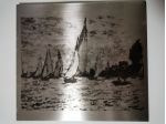 QUADRETTO SU  METALLO  ( REGATA )