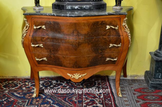 Comò bombato a tre cassetti stile Luigi XV cm. 123 - Foto 9