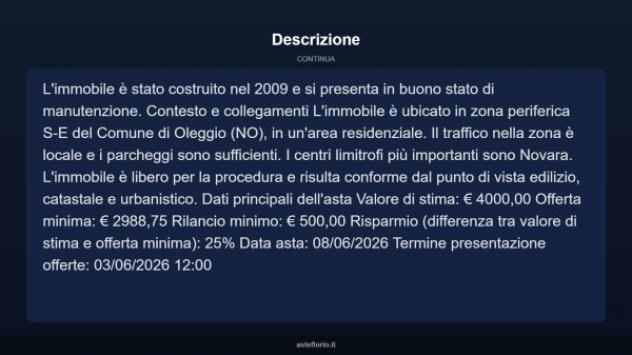 Immobile in asta di 3 m² in vendita a Oleggio - Foto 9
