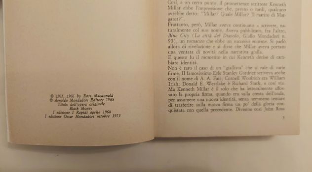 Denaro nero. Ambienti corrotti di Ross MacDonald 1°Ed.Oscar Mondadori, 1973 - Foto 4