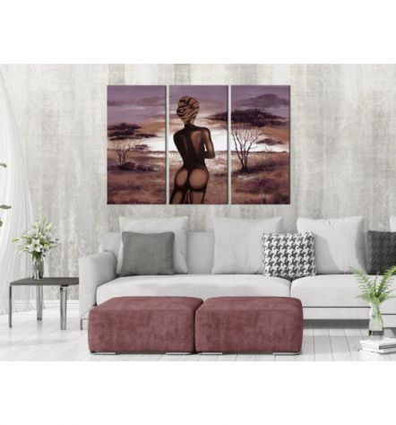 Quadro Donna Africana Nuda Cm.90x60 E 120x80 ARREDALACASA - Foto 2
