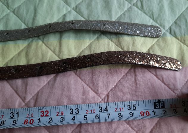 Coppia due cinture H&amp;M argento e oro glitter - Foto 9