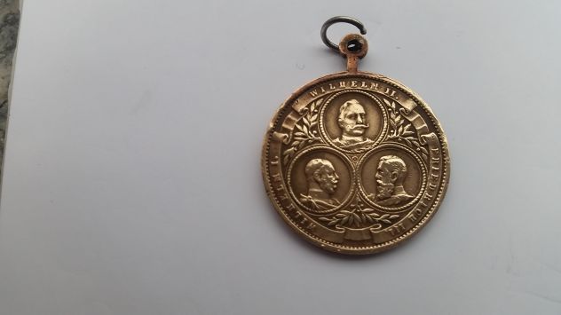 medaglia in bronzo con i tre imperatori prussiani anno 1888 - Foto 2