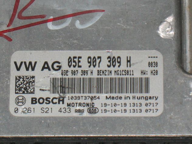 0261S21433 ECU VW GOLF PASSAT SEAT LEON 0261S21433 05E907309H MG1CS011 H20 - Foto 2