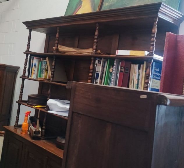 LIBRERIA ANTICA DA FARMACIA IN NOCE MASSELLO - Foto 2