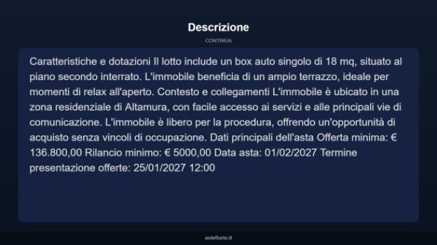 Immobile in asta di 109 m², box auto in vendita a Altamura - Foto 4
