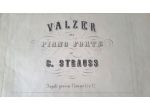 spartito musicale antico vintage valzer strauss per canto piano forte anni 800