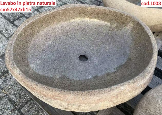 Lavabo lavandino da appoggio in pietra naturale 2 - Foto 5