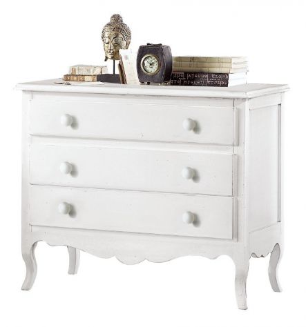 CASSETTIERA SHABBY CHIC CON 3 CASSETTI