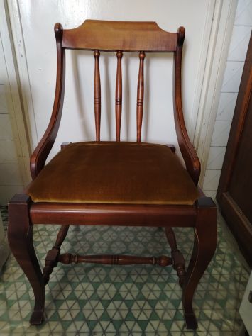 POLTRONCINA SEDIA IN STILE IMPERO BIEDERMEIER - Foto 4