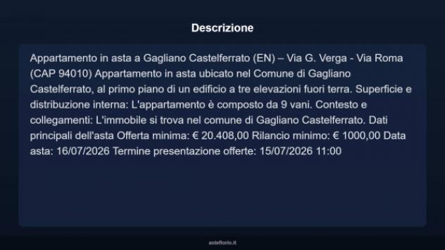 Immobile in asta di 135 m² con più di 5 locali e box auto in vendita a Gagliano Castelferrato - Foto 3