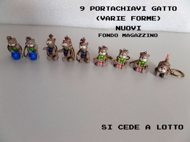 Portachaivi ( gatti ) 9 pezzi (forme diverse) (fondo magazzino)