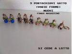 Portachaivi ( gatti ) 9 pezzi (forme diverse) (fondo magazzino)