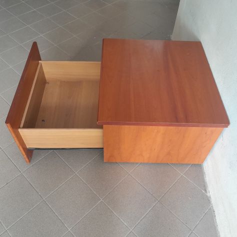 Comodino Cassettone Scrivania retrattile a scomparsa in Ciliegio. - Foto 6