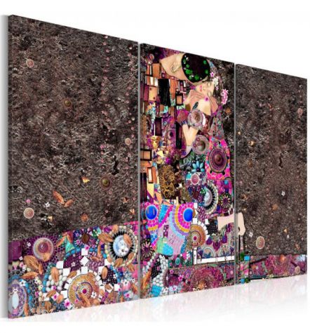 Quadro Abbraccio Naif Rosa Cm. 90x60 E 120x80 - ARREDALACASA