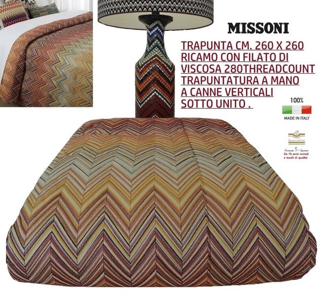 Trapunte Missoni Ricamate e lenzuola in raso di fiandra . - Foto 8