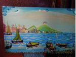coppia quadri su tavoletta primi anni 60 - 90 x 58 cm