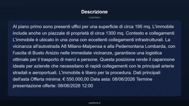 Immobile in asta di 3500 m² in vendita a Fagnano Olona - Foto 4