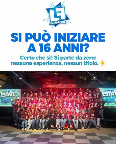 Elleffe assume animatori Miniclub e Juniorclub ESTATE 2027