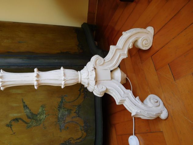 Lampada da terra antica finemente intagliata,ventola e impianto elettrico nuovi! - Foto 6