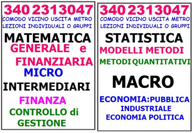 MATE MICRO MACRO STATISTICA CONTROLLO RAGIO