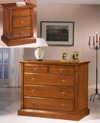 Comodino 3 cassetti como 5 cassetti arte povera cod 11218/11219