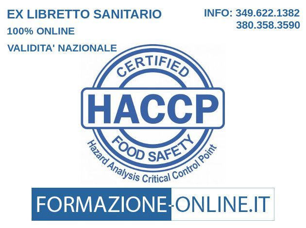 CORSO ONLINE ALIMENTARISTA - ATTESTATO HACCP - LUCCA