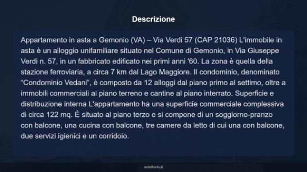 Immobile in asta di 122 m² con più di 5 locali e box auto in vendita a Gemonio - Foto 18
