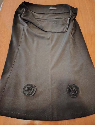 Gonna lunga donna con inserti floreali nera tg XL di Lattementa - Foto 5