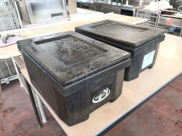 2 thermobox per trasporto pasti usati