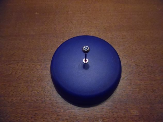 1 PIERCING NUOVO BELLISSIMO PER LABBRO BOCCA CON BRILLANTE AZZURRO SOPRA LA PALL