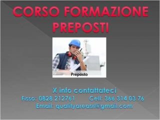 Corso Preposti (SICUREZZA SUL LAVORO)
