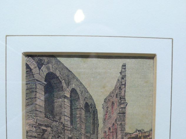 Arena quadro vecchia verona cornice pregiata epoca noce 800' - Foto 2