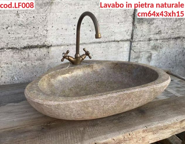 Lavabo lavandino da appoggio in pietra naturale 3 - Foto 7