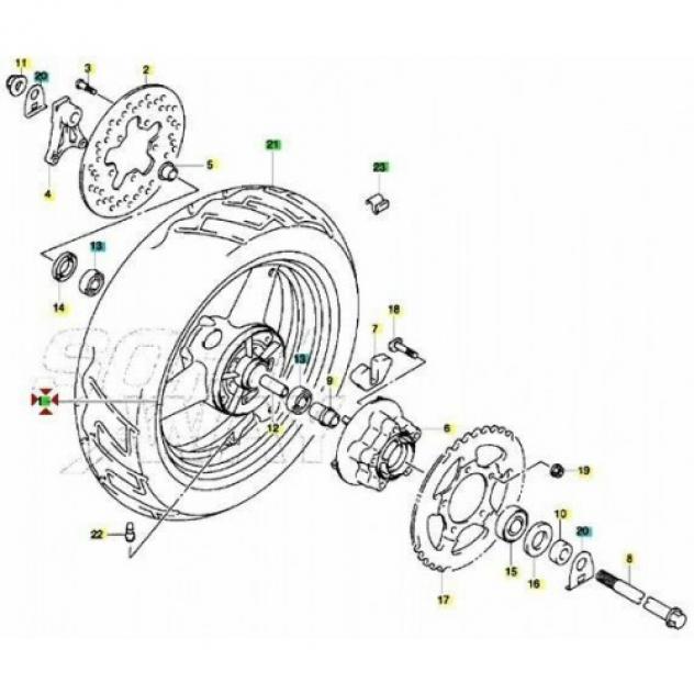Ruota posteriore Suzuki GSF 600 dal 2000 J17 4.5 - Foto 5