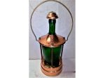 VECCHIA BOTTIGLIA MUSICALE DI LIQUORE CON CARILLON LADOR VETRO E METALLO