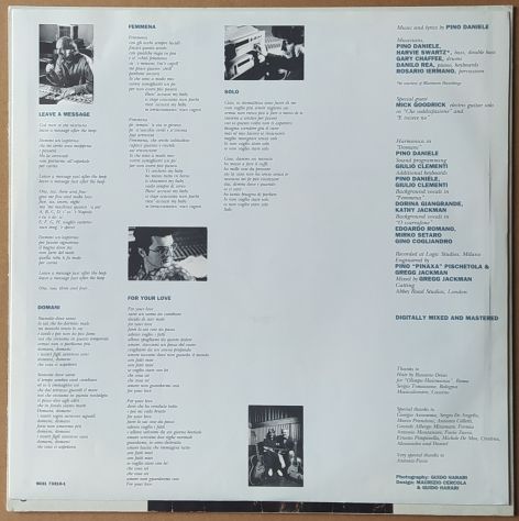 PINO DANIELE -Un Uomo in Blues- Ed. CGD Italy- LP 1991 - Foto 3