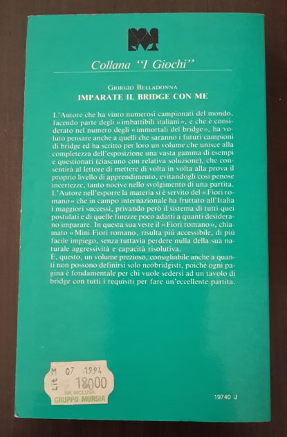 IMPARATE IL BRIDGE CON ME, GIORGIO BELLADONNA, MURSIA 1986. - Foto 3