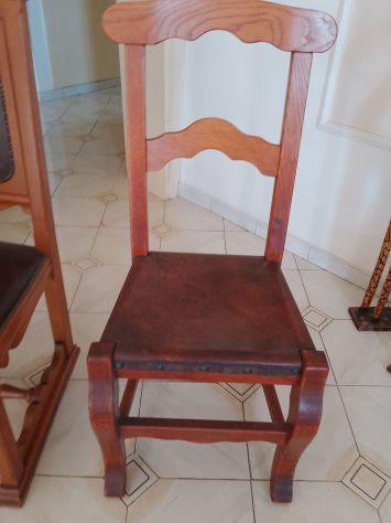 Grande Scrivania e Sedie Legno Massello Artigianato Toscano Pezzi Unici - Foto 7