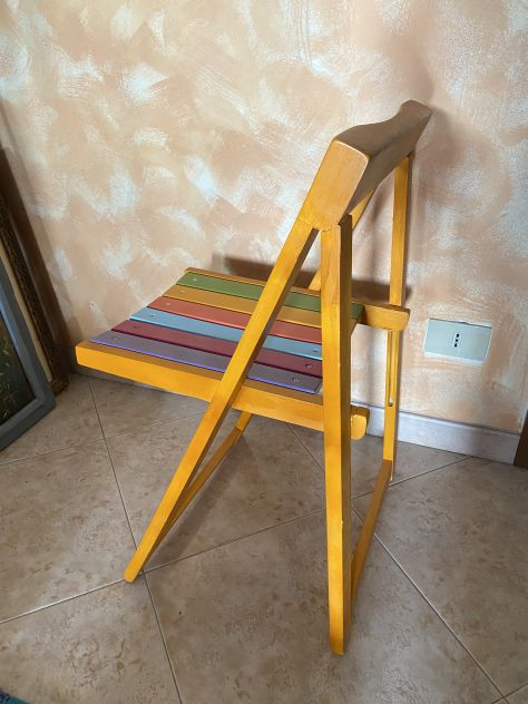 Sedia vintage arancione pieghevole - Foto 6