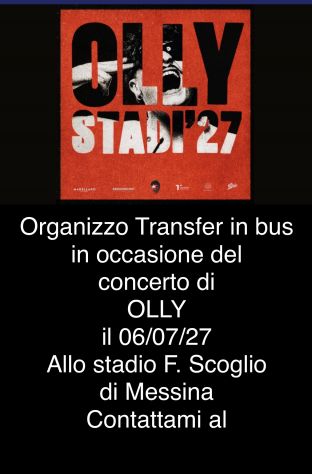 Transfer in bus concerto Olly stadio F. Scoglio Messina